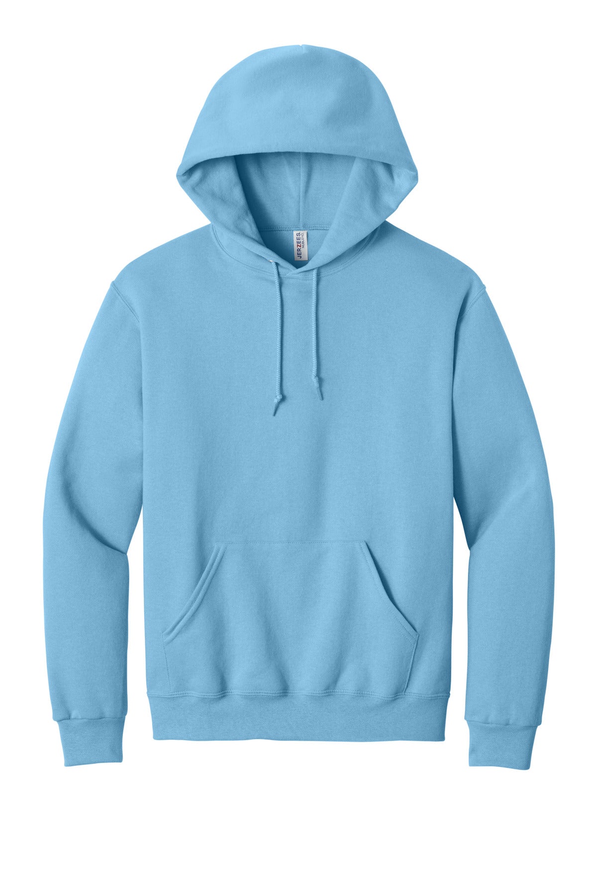 Front View of Light Blue Jerzees NuBlend Pullover Hooded Sweatshirt. 996M