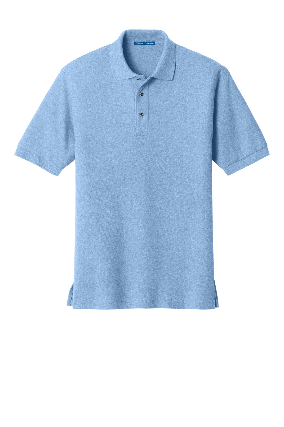 Front View of Light Blue Port Authority Extended Size Silk Touch Polo K500ES