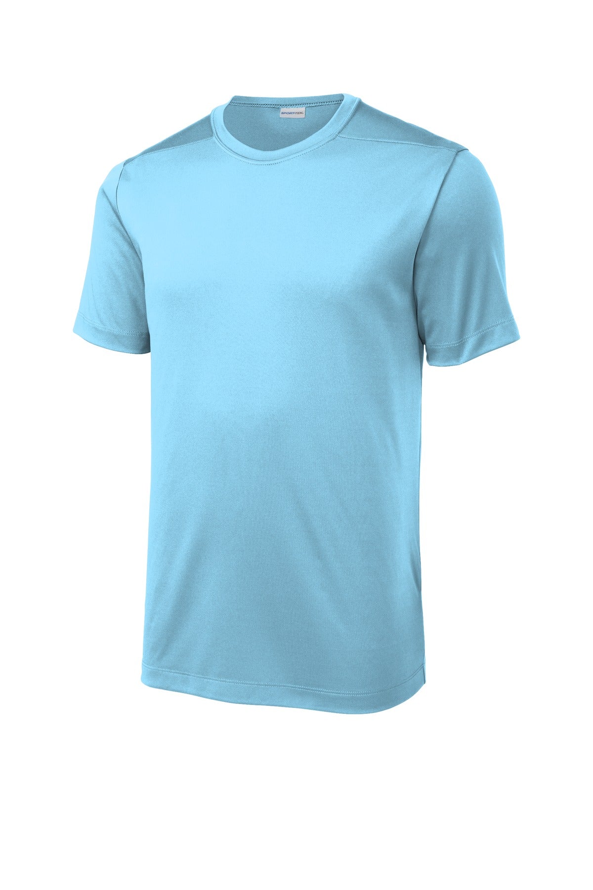 Front View of Light Blue Sport-Tek Posi-UV Pro Tee. ST420