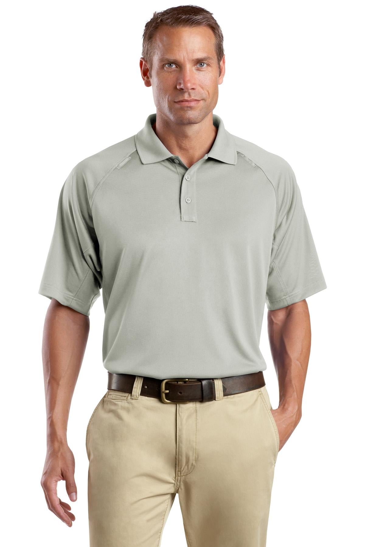 Front View of Light Grey CornerStone - Select Snag-Proof Tactical Polo. CS410