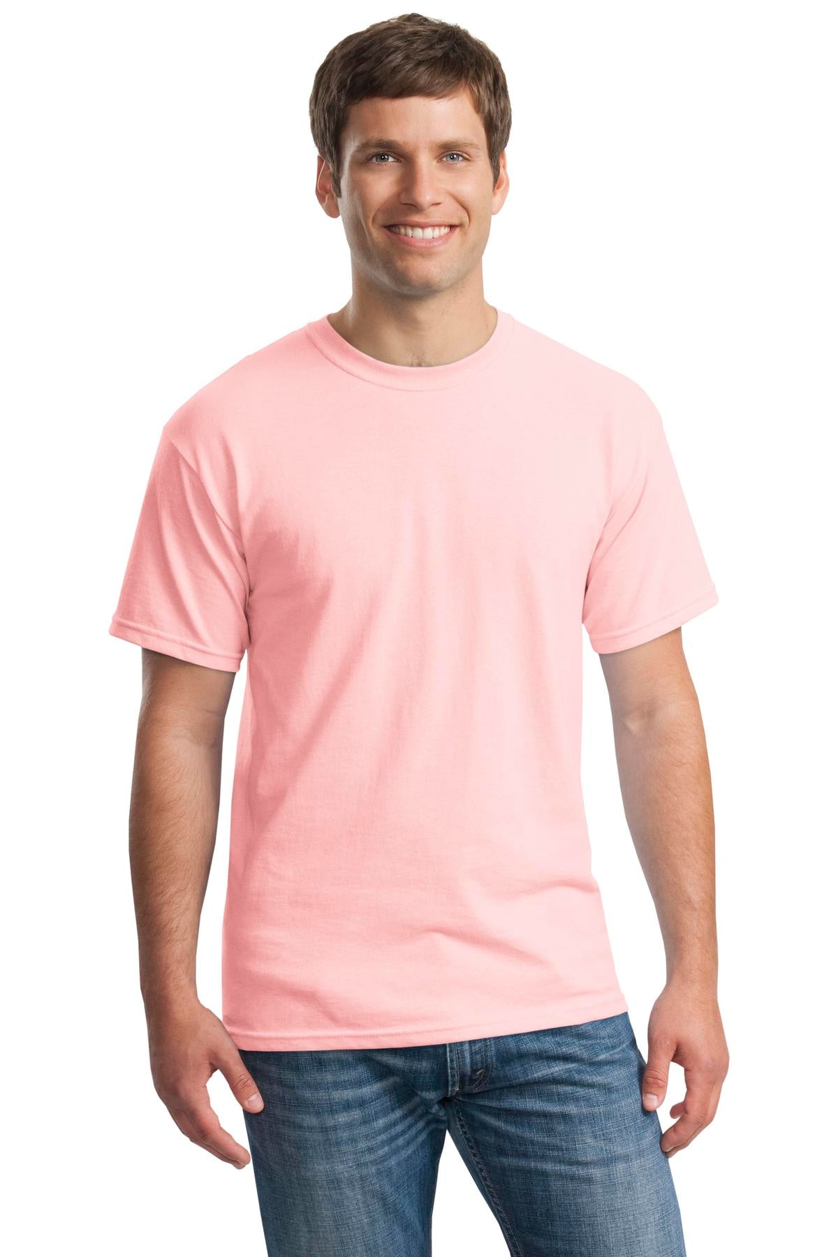 Front View of Light Pink Gildan - Heavy Cotton 100% Cotton T-Shirt. 5000