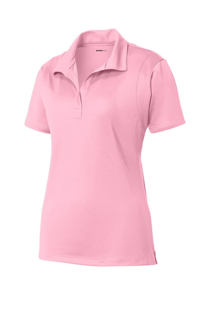Front View of Light Pink Sport-Tek Women's Micropique Sport-Wick Polo. LST650