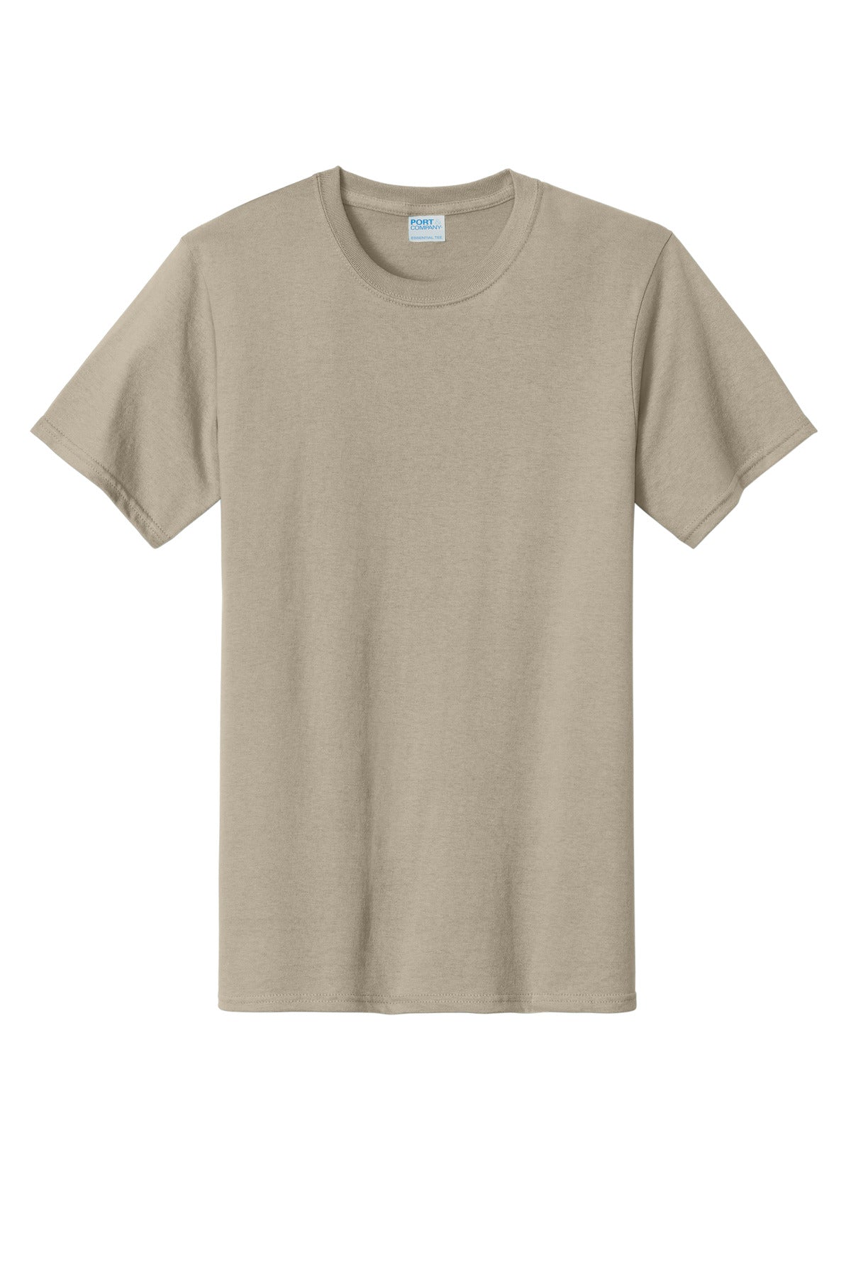 Front View of Light Sand Port & Co Tall Essential Tee. PC61T