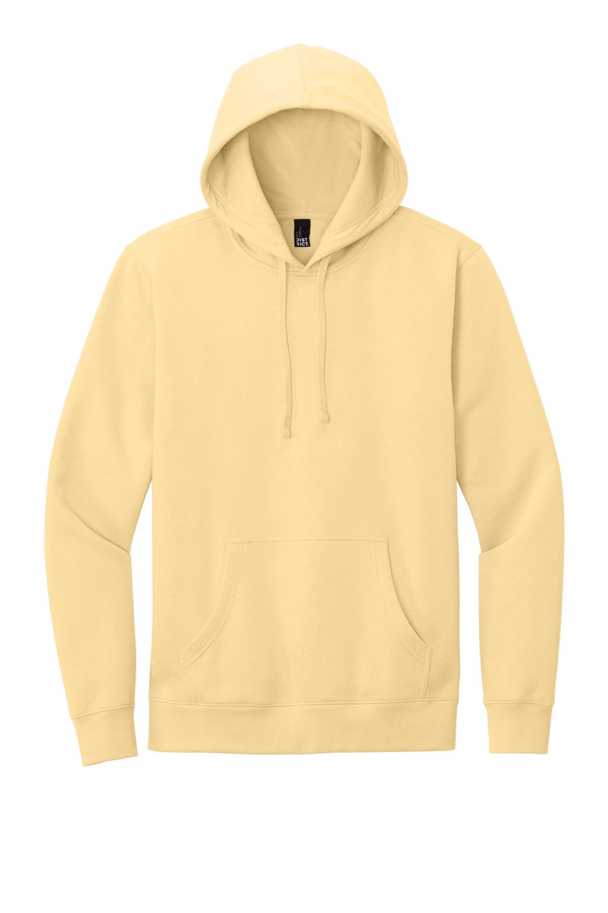 Front View of Light Yellow District V.I.T. Fleece Hoodie DT6100