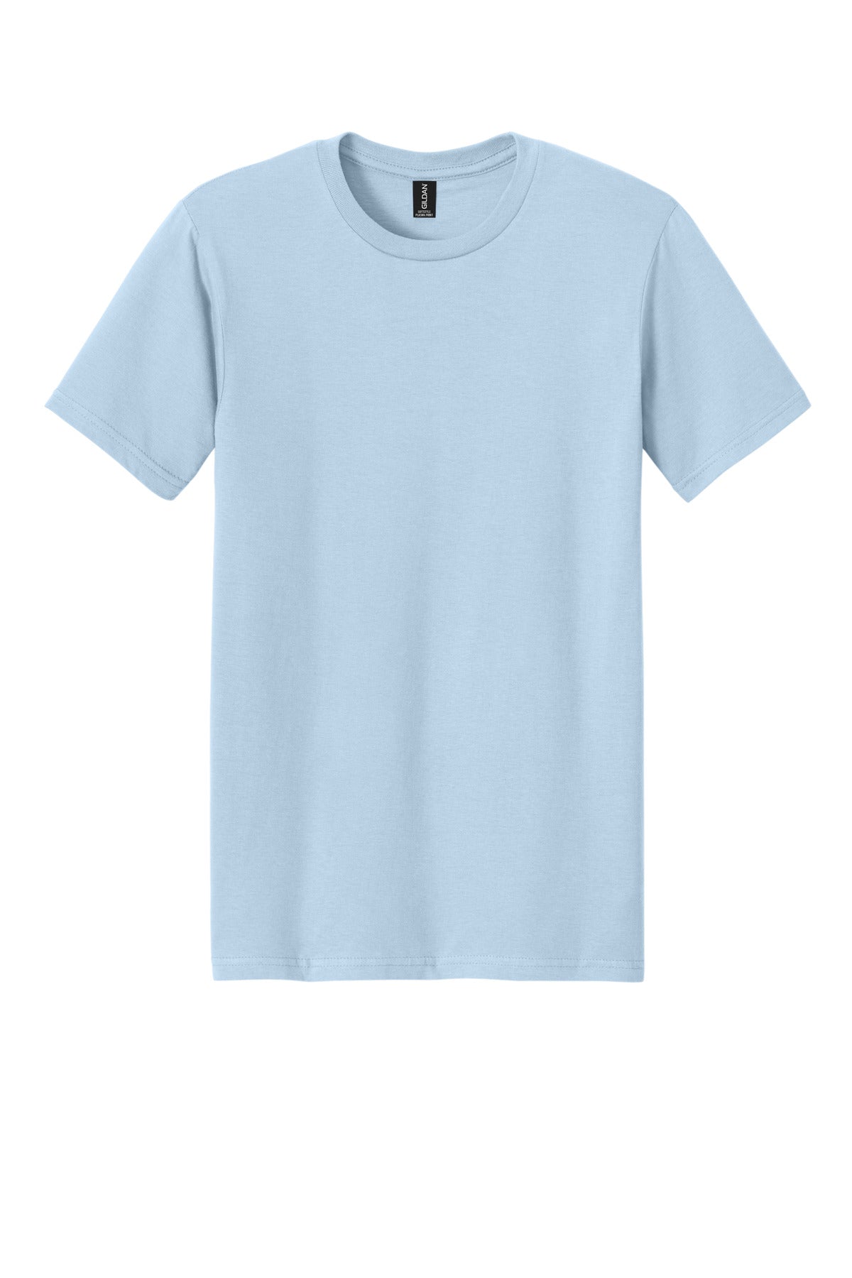 Front View of LightBlue Gildan Softstyle Plasma Print Tee 64PLSMA