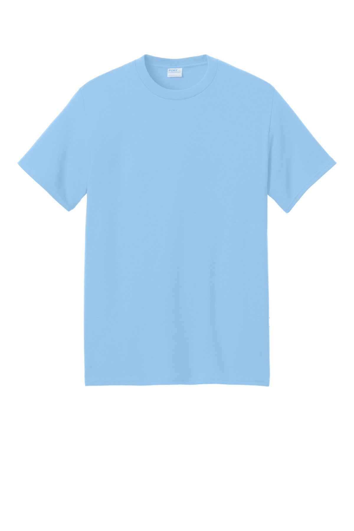 Front View of LightBlue Port & Co Core Blend Recycled Tee PC01