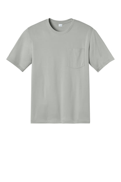 Front View of LightGrey CornerStone Tall Workwear Pro Short Sleeve Pocket Tee TLCS440P