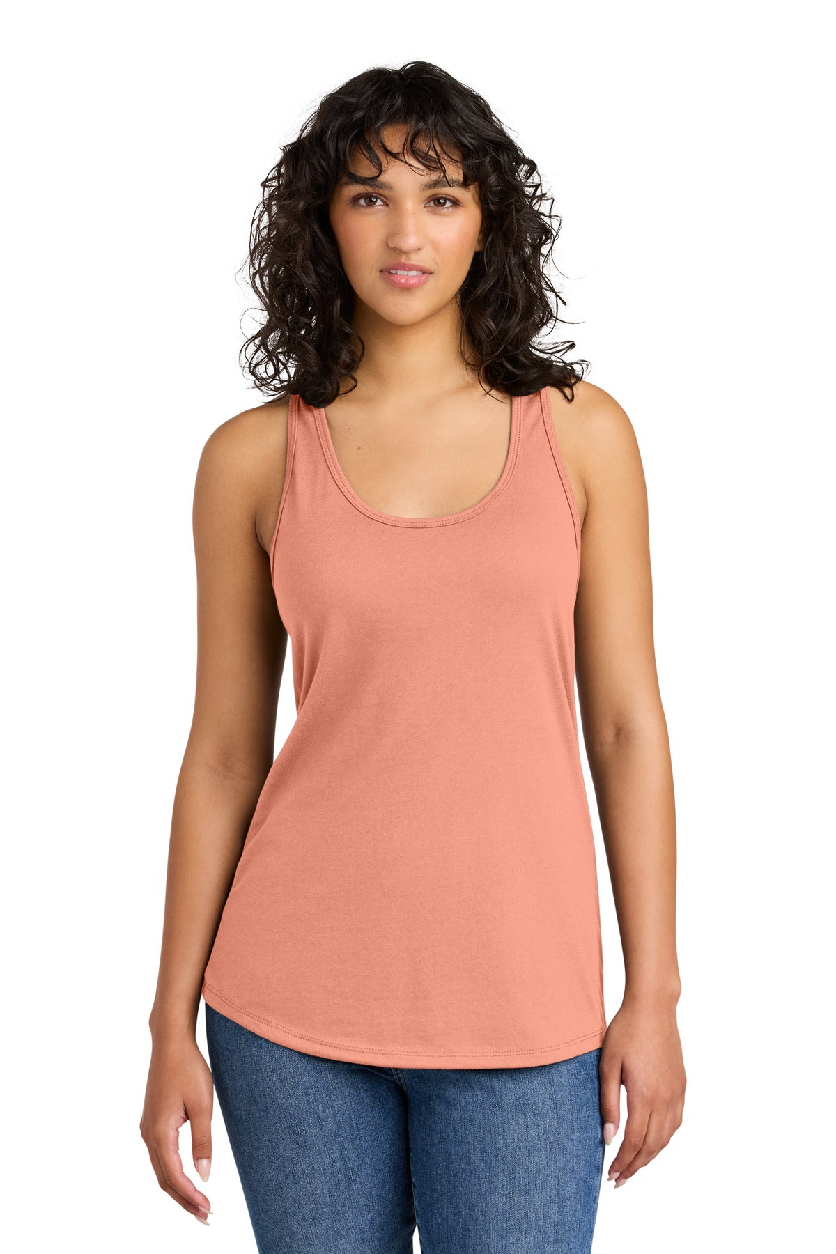 Front View of LightOrnge Next Level Apparel Women's Ideal Racerback Tank NL1533