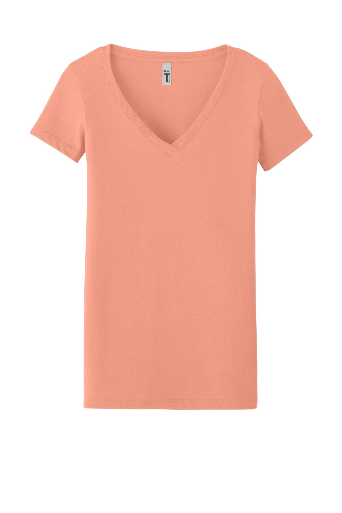 Front View of LightOrnge Next Level Apparel Women's Ideal V-Neck Tee NL1540