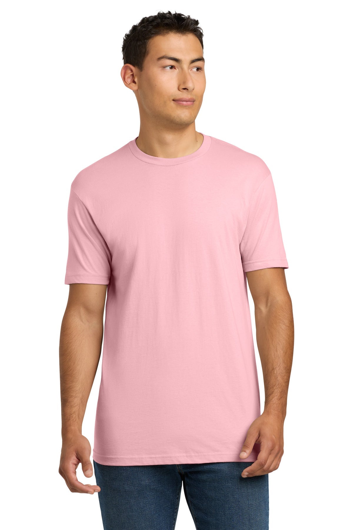 Front View of LightPink Next Level Apparel Adult Cotton Tee. NL3600