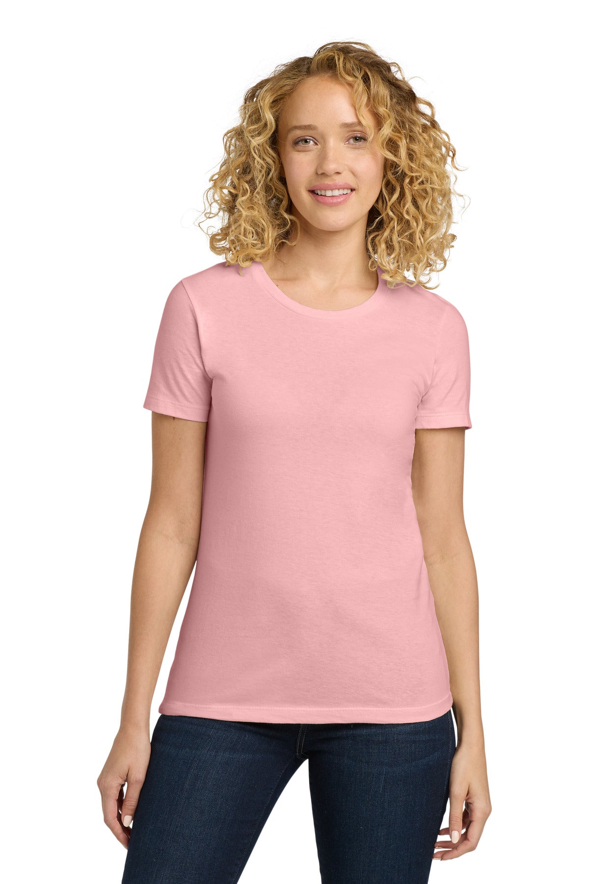 Front View of LightPink Next Level Apparel Women's Cotton Tee. NL3900