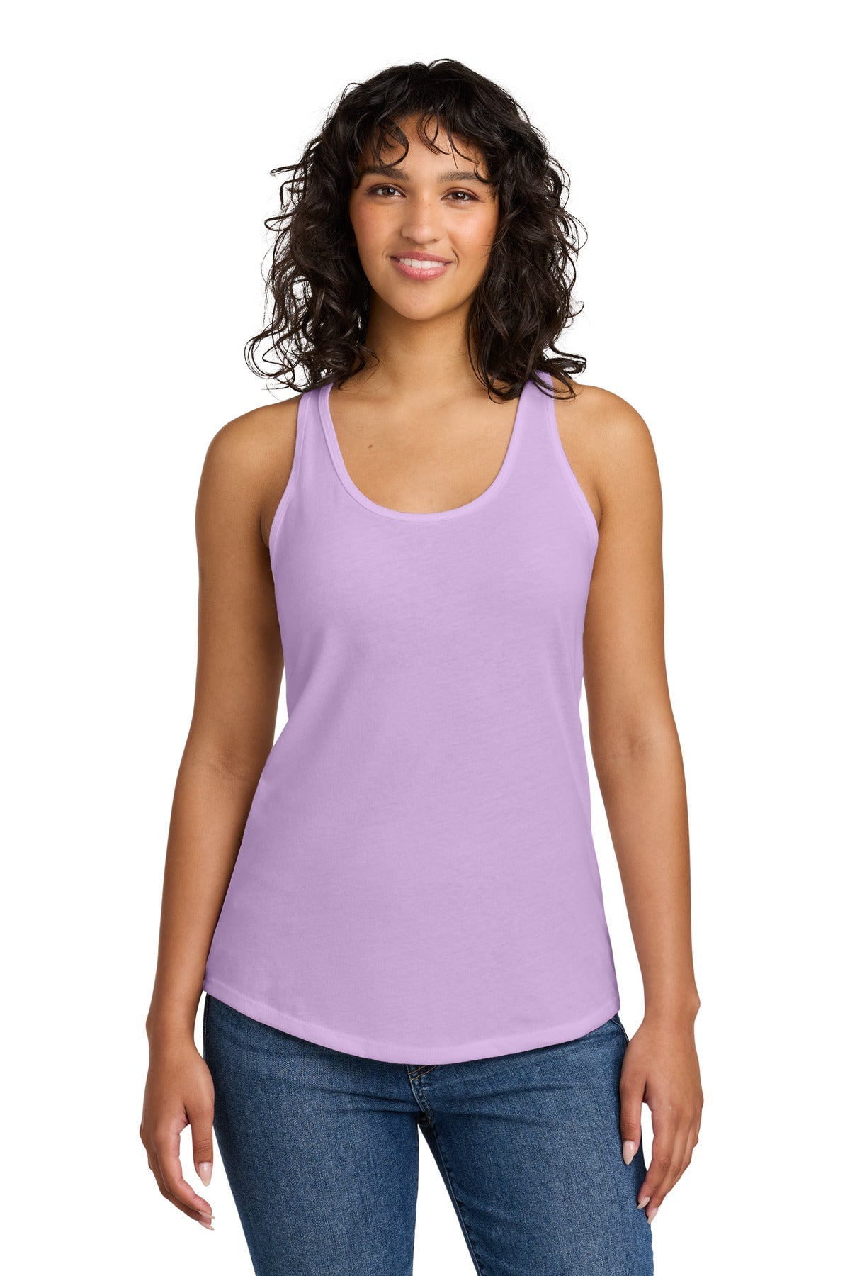 Front View of Lilac Next Level Apparel Women's Ideal Racerback Tank NL1533