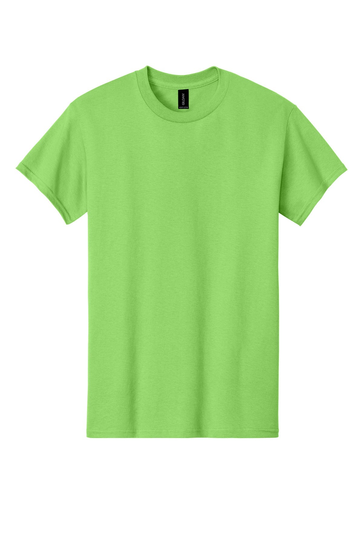 Front View of Lime Gildan - Heavy Cotton 100% Cotton T-Shirt. 5000