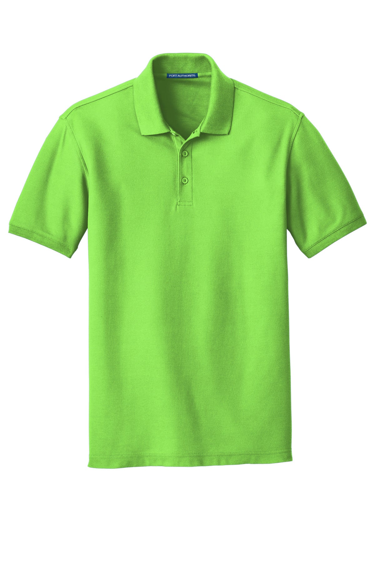 Front View of Lime Port Authority Core Classic Pique Polo. K100