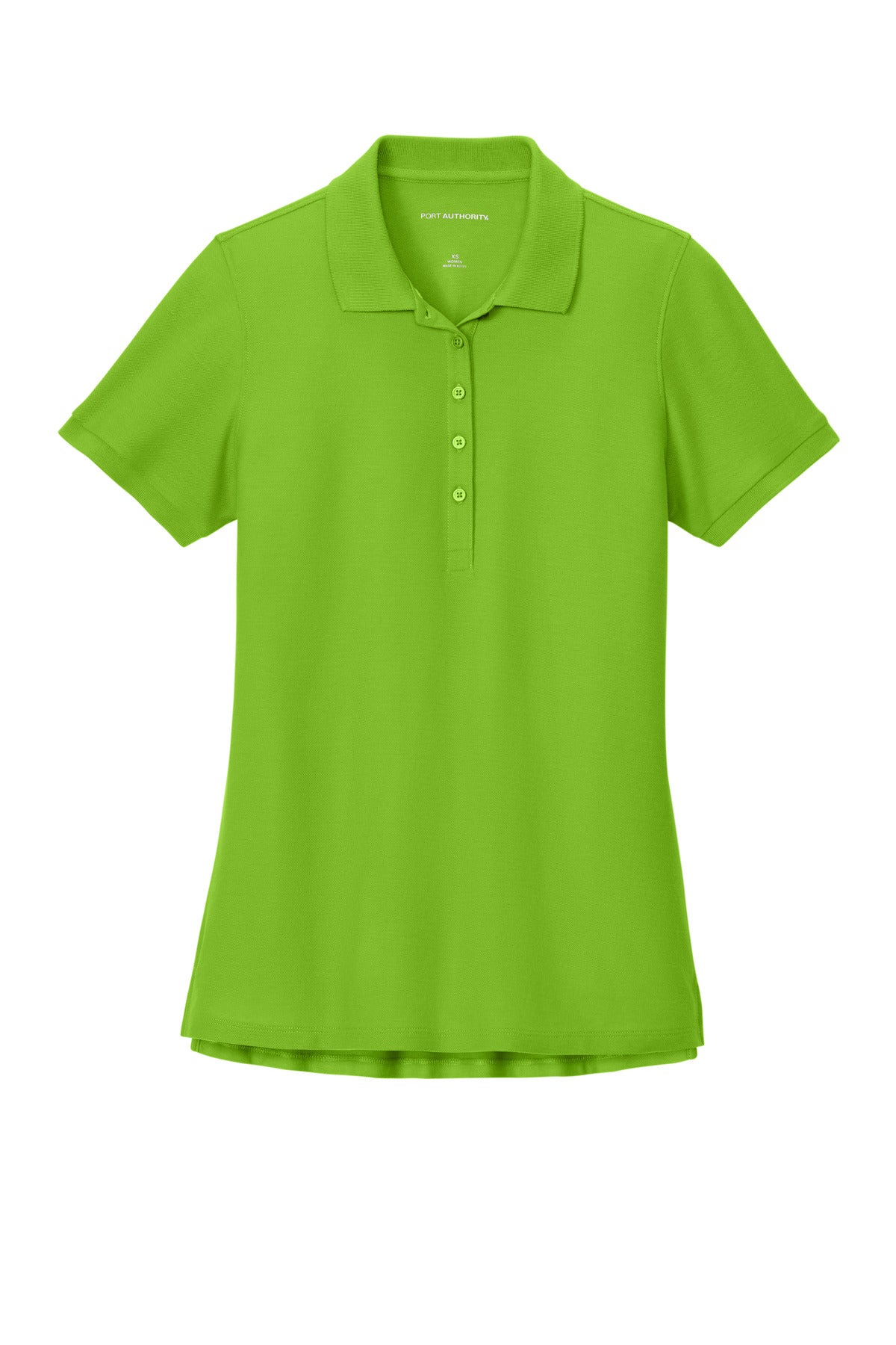 Front View of Lime Port Authority Women's Wearever Signature Pique Polo LK200