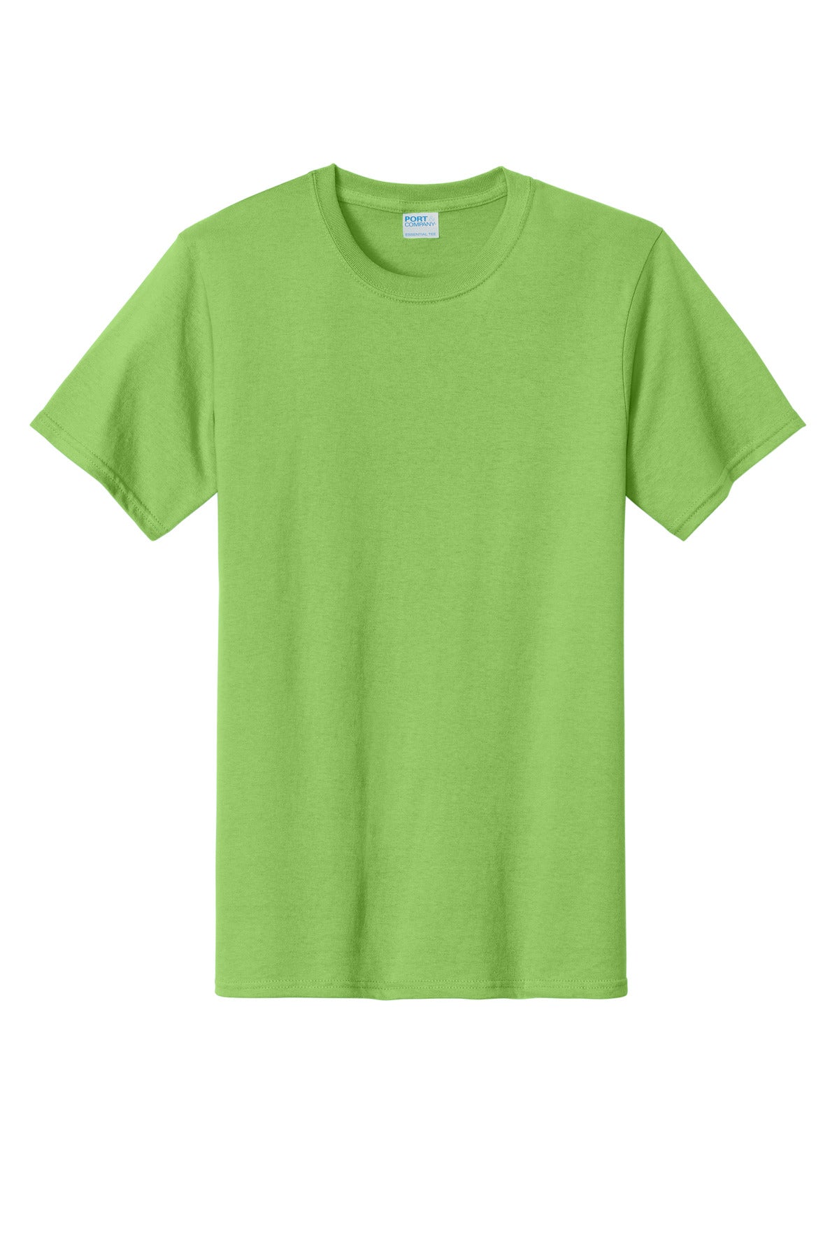 Front View of Lime Port & Co Tall Essential Tee. PC61T