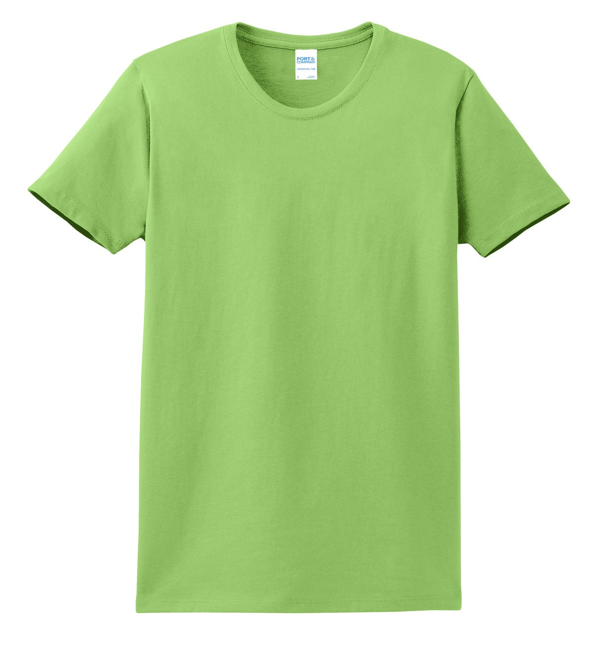 Front View of Lime Port & Co Women's Essential Tee. LPC61