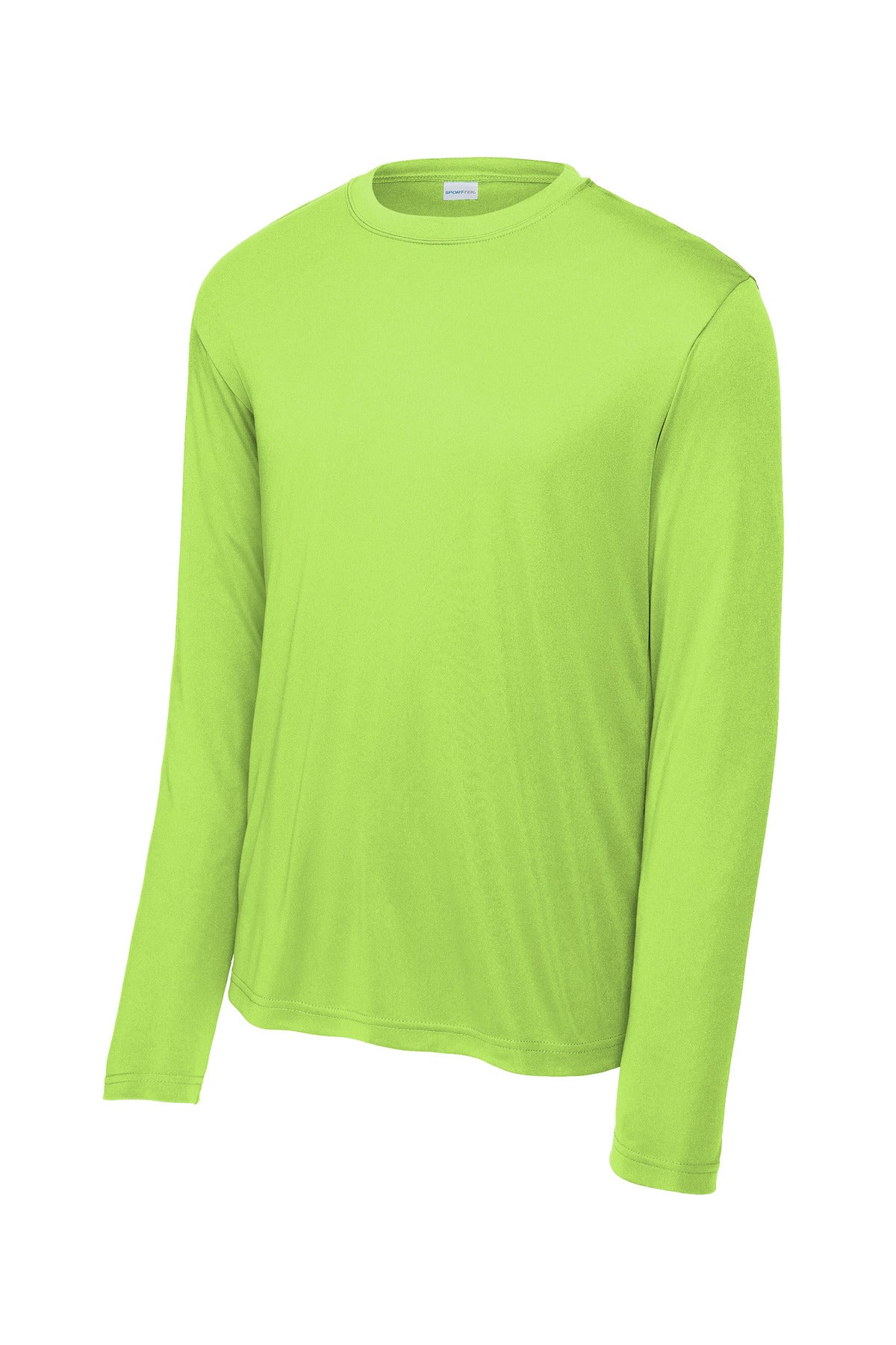 Front View of Lime Shock Sport-Tek Long Sleeve PosiCharge Competitor Tee. ST350LS