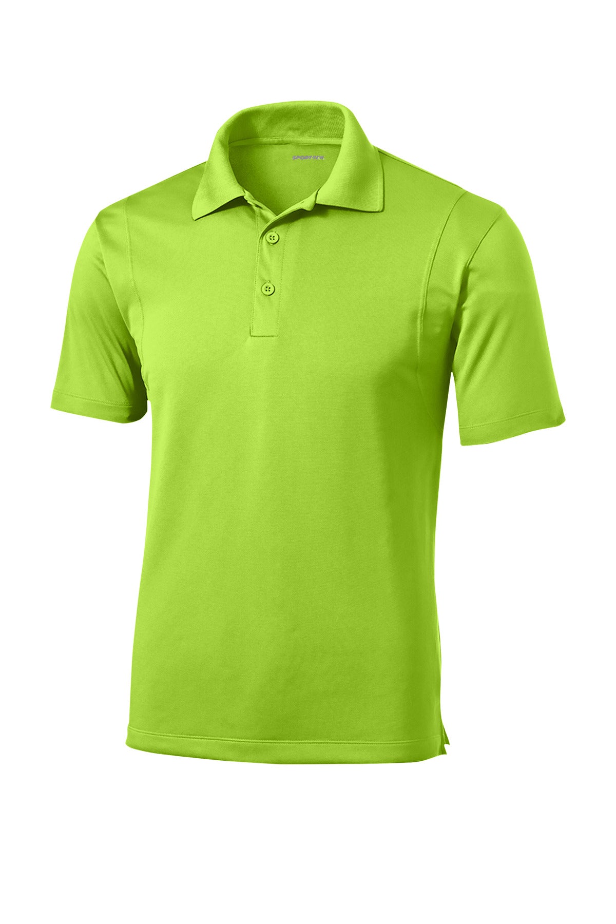 Front View of Lime Shock Sport-Tek Micropique Sport-Wick Polo. ST650