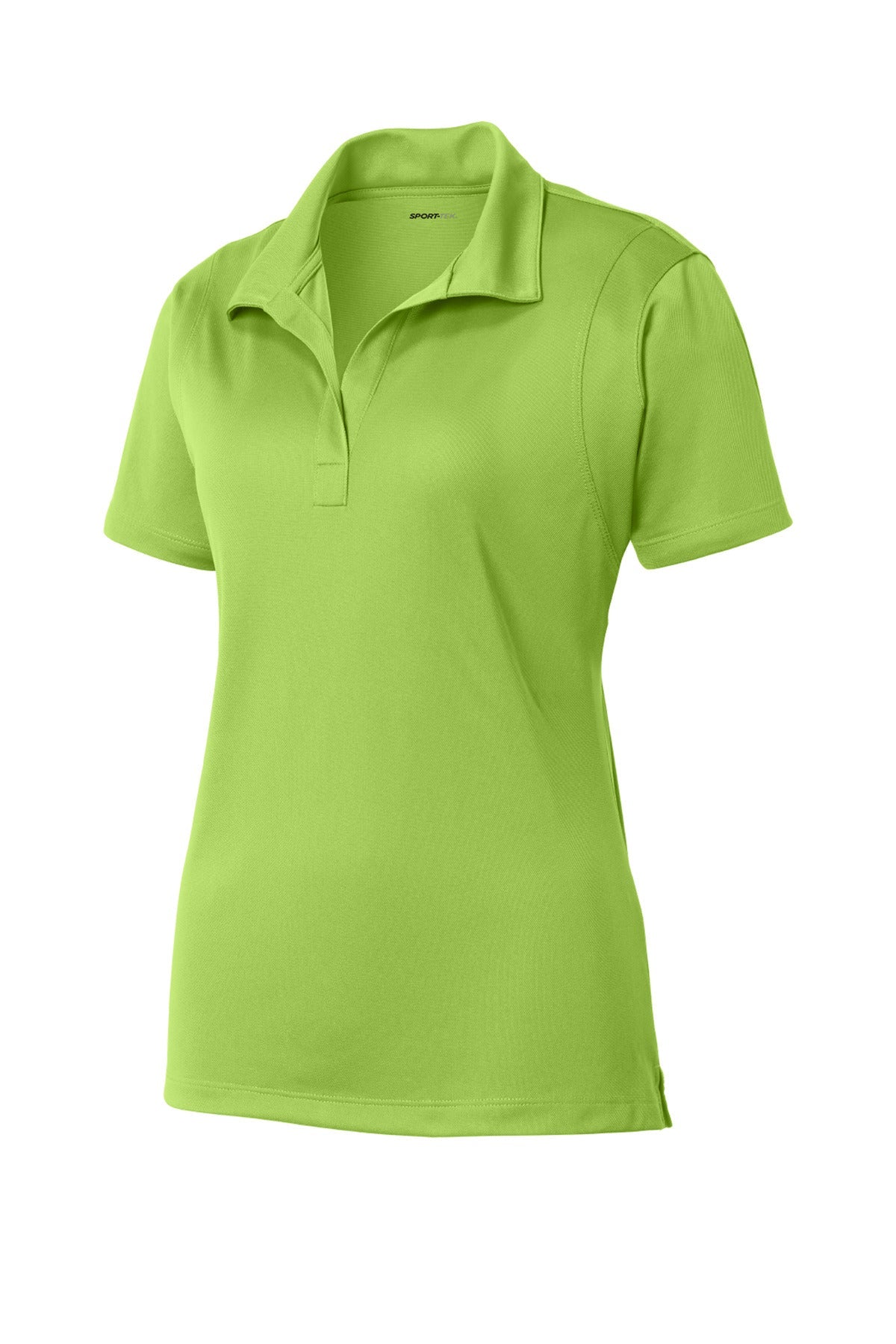 Front View of Lime Shock Sport-Tek Women's Micropique Sport-Wick Polo. LST650