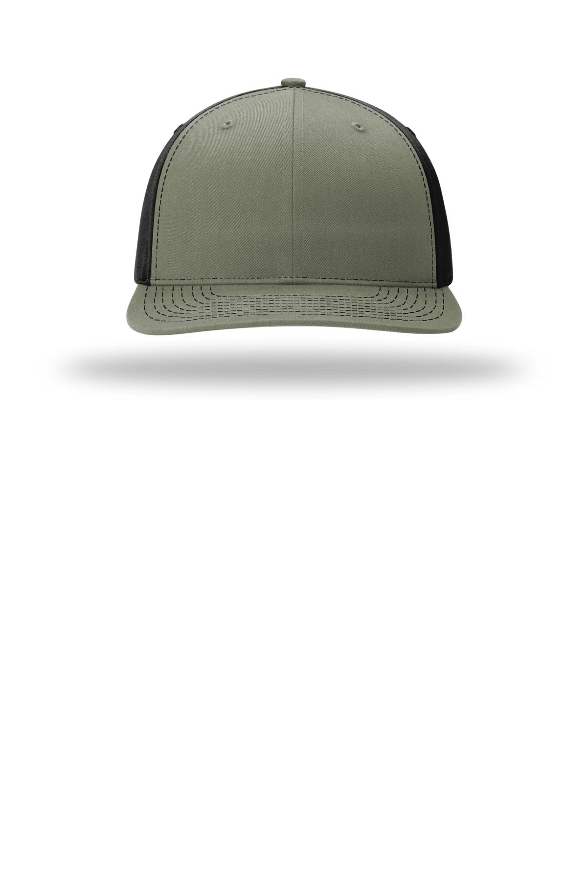 Front View of Loden/Blk Richardson Solid Twill Trucker 312