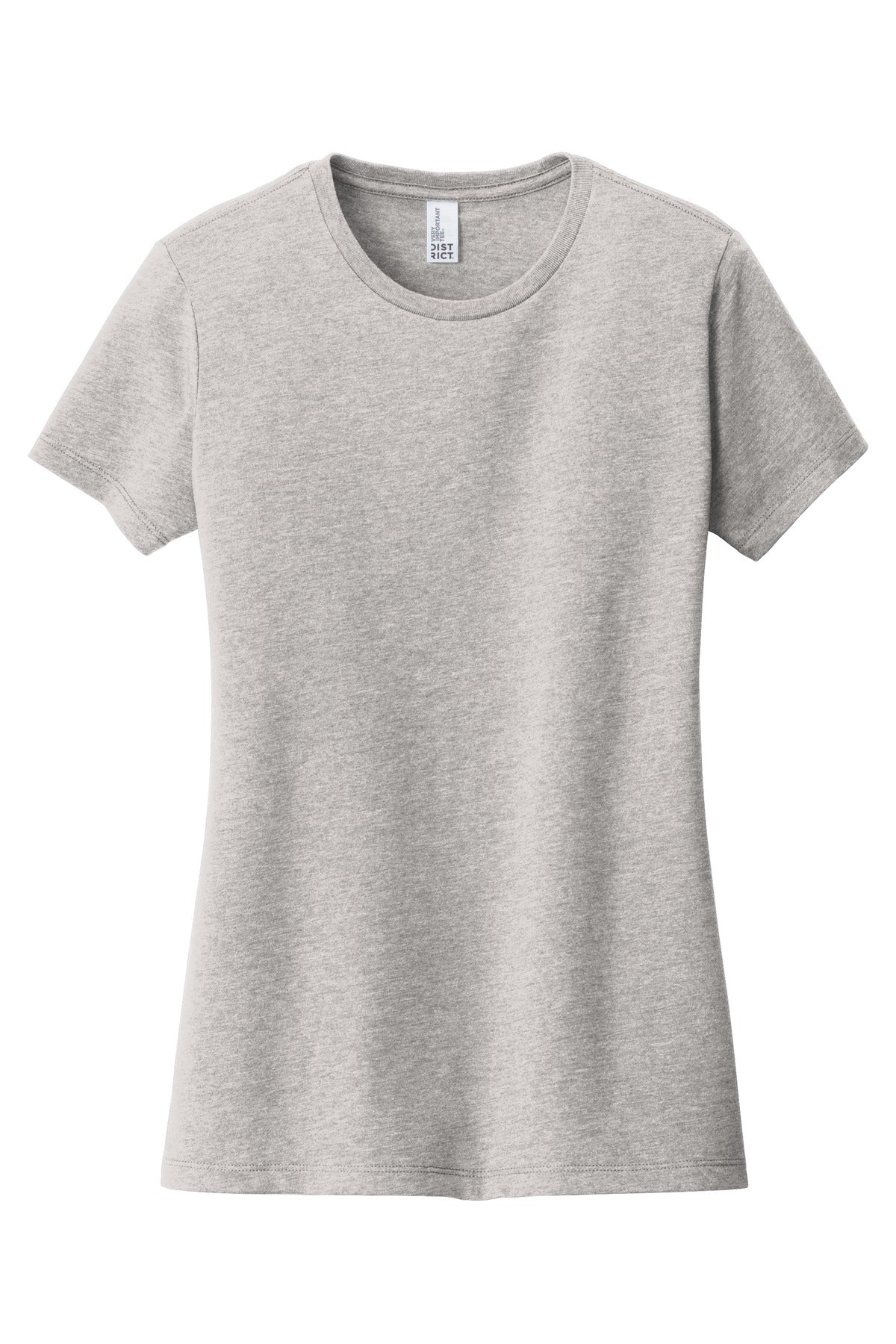 Front View of Lt Hthr Grey District Women's Very Important Tee . DT6002