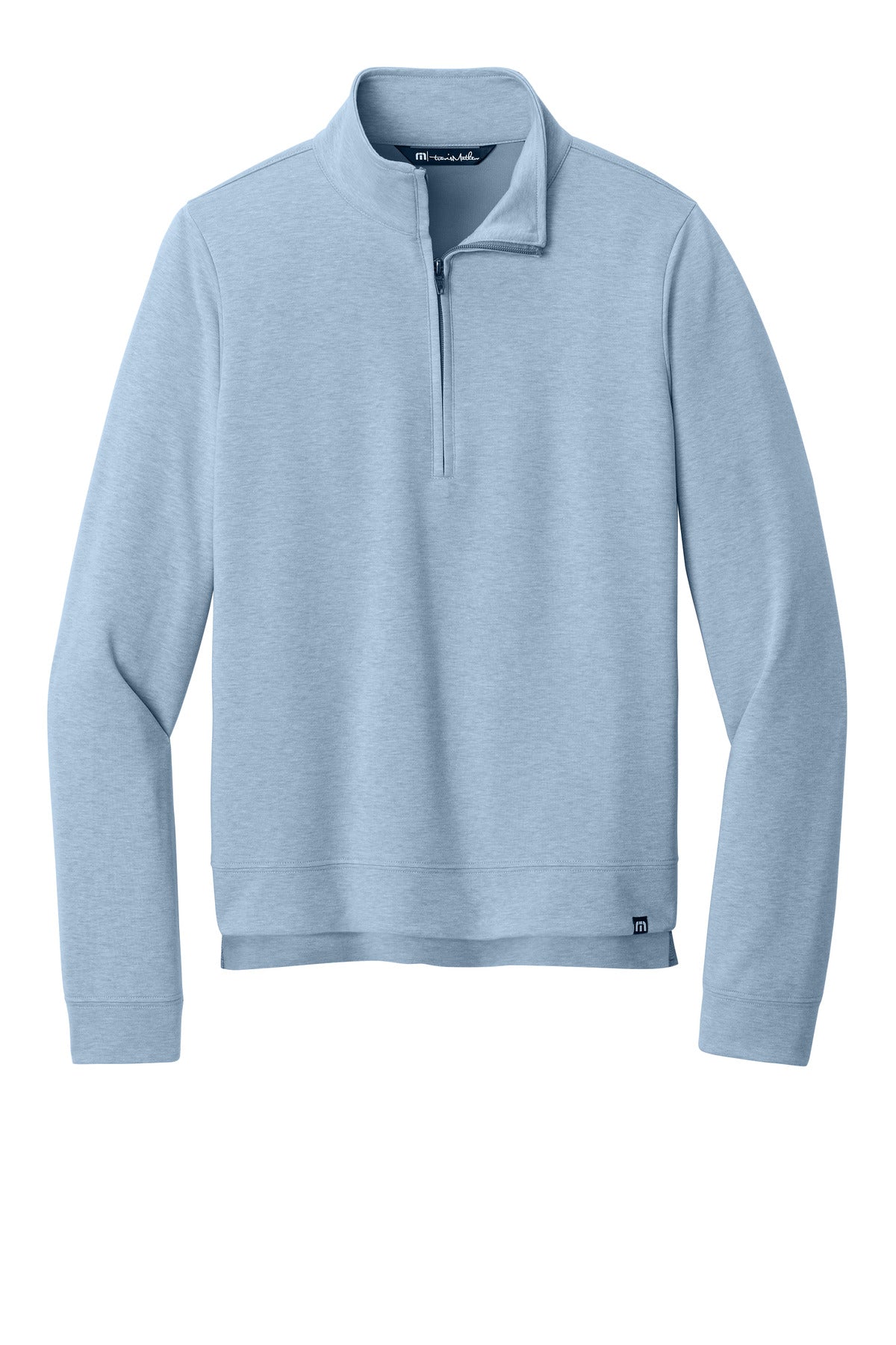 Front View of LtBlueHtr TravisMathew Women's Coveside 1/2-Zip TM1LD007
