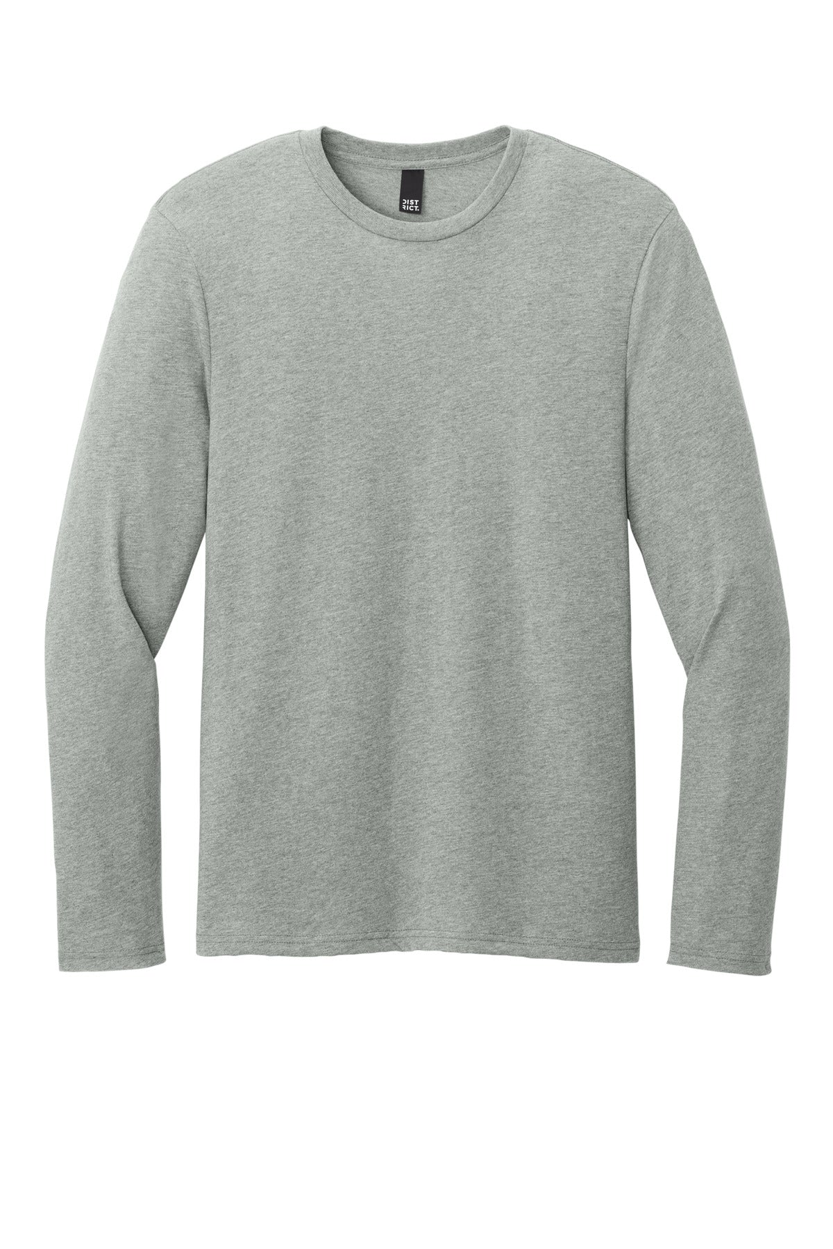 Front View of LtHtGry District Perfect Weight CVC Long Sleeve Tee DT185