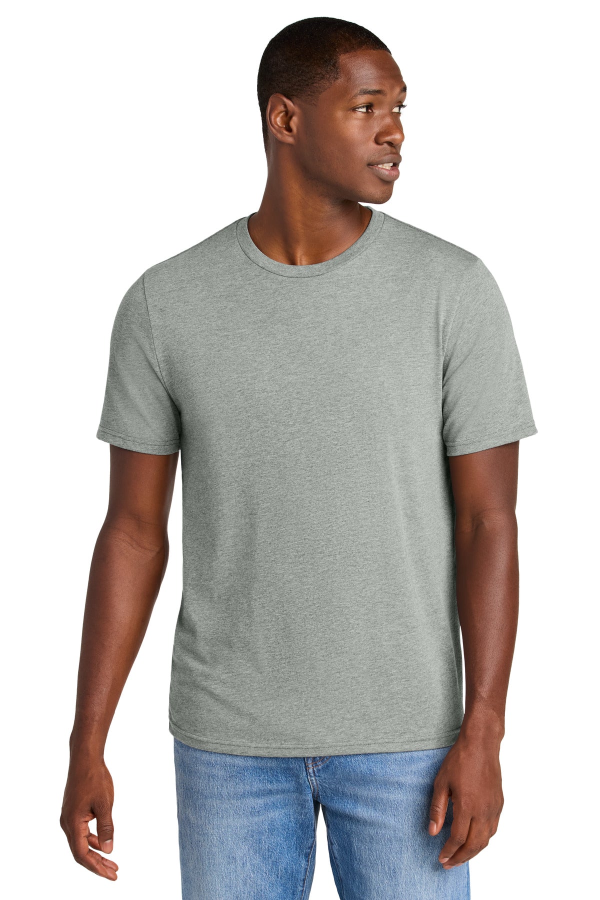 Front View of LtHtGry District Perfect Weight CVC Tee DT184