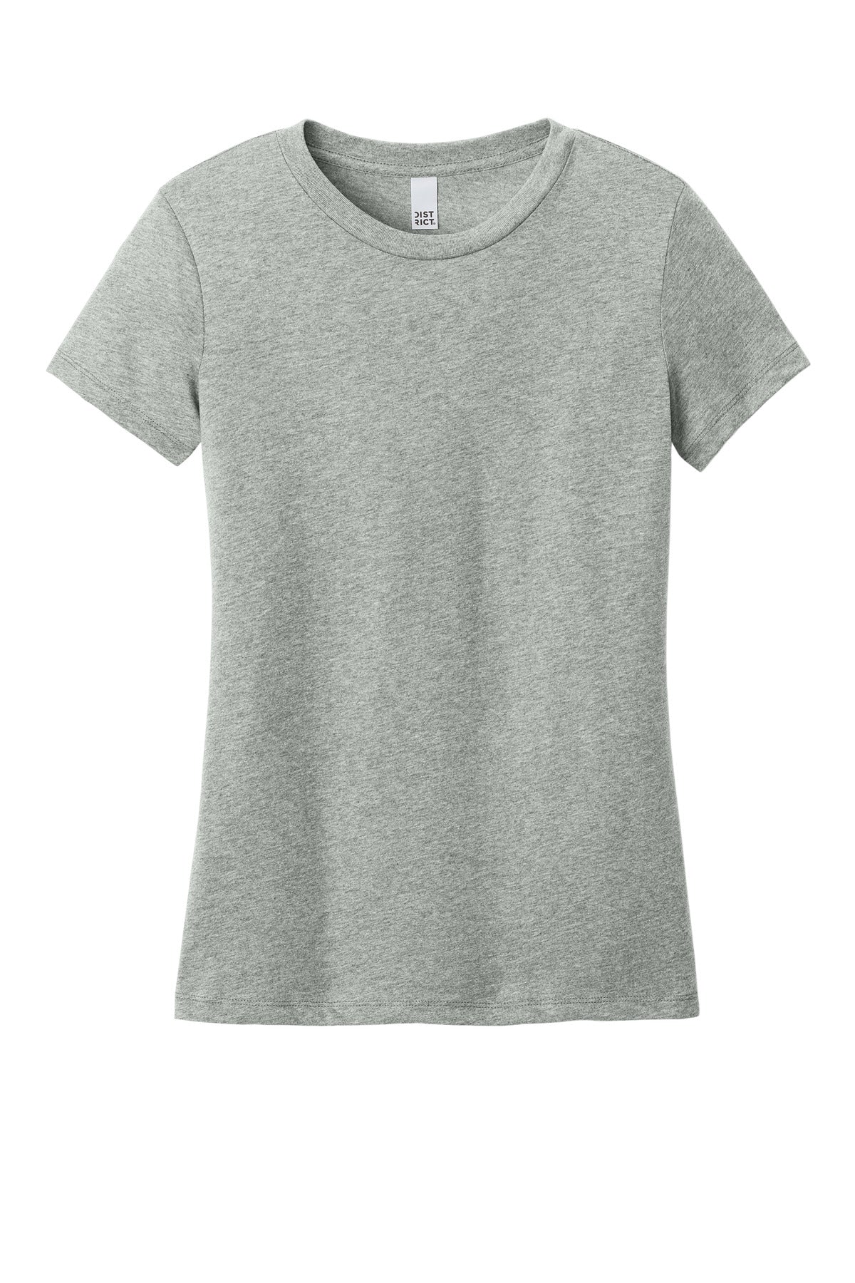 Front View of LtHtGry District Women's Perfect Weight CVC Tee DT188