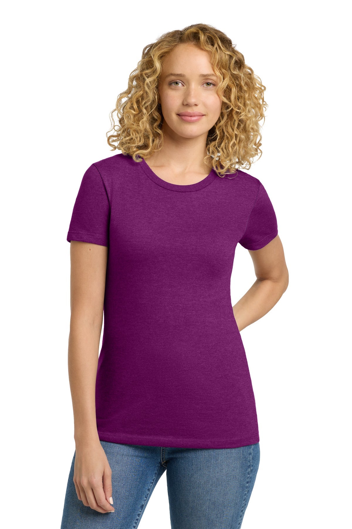 Front View of Lush Next Level Apparel Women's CVC Tee. NL6610