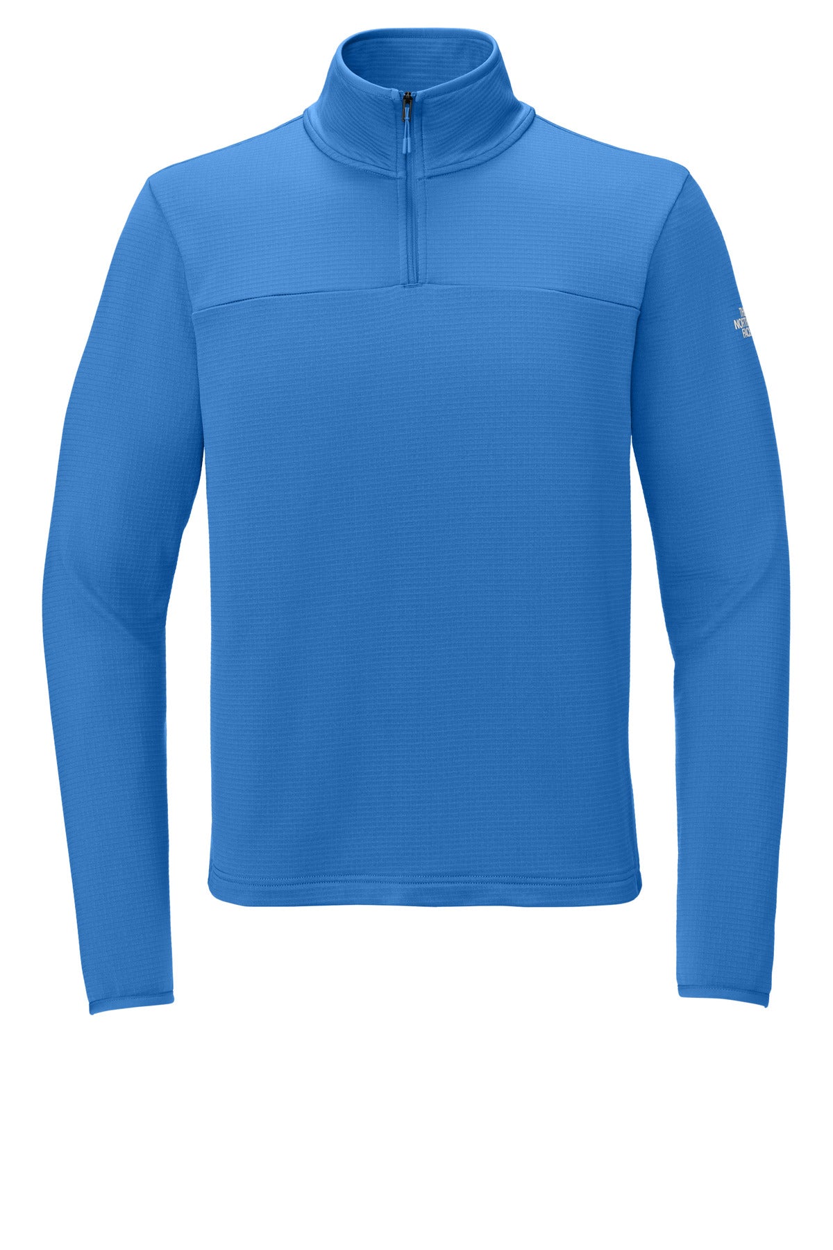 Front View of MarinaBlue The North Face Aim 1/4-Zip Fleece NF0A8ENJ