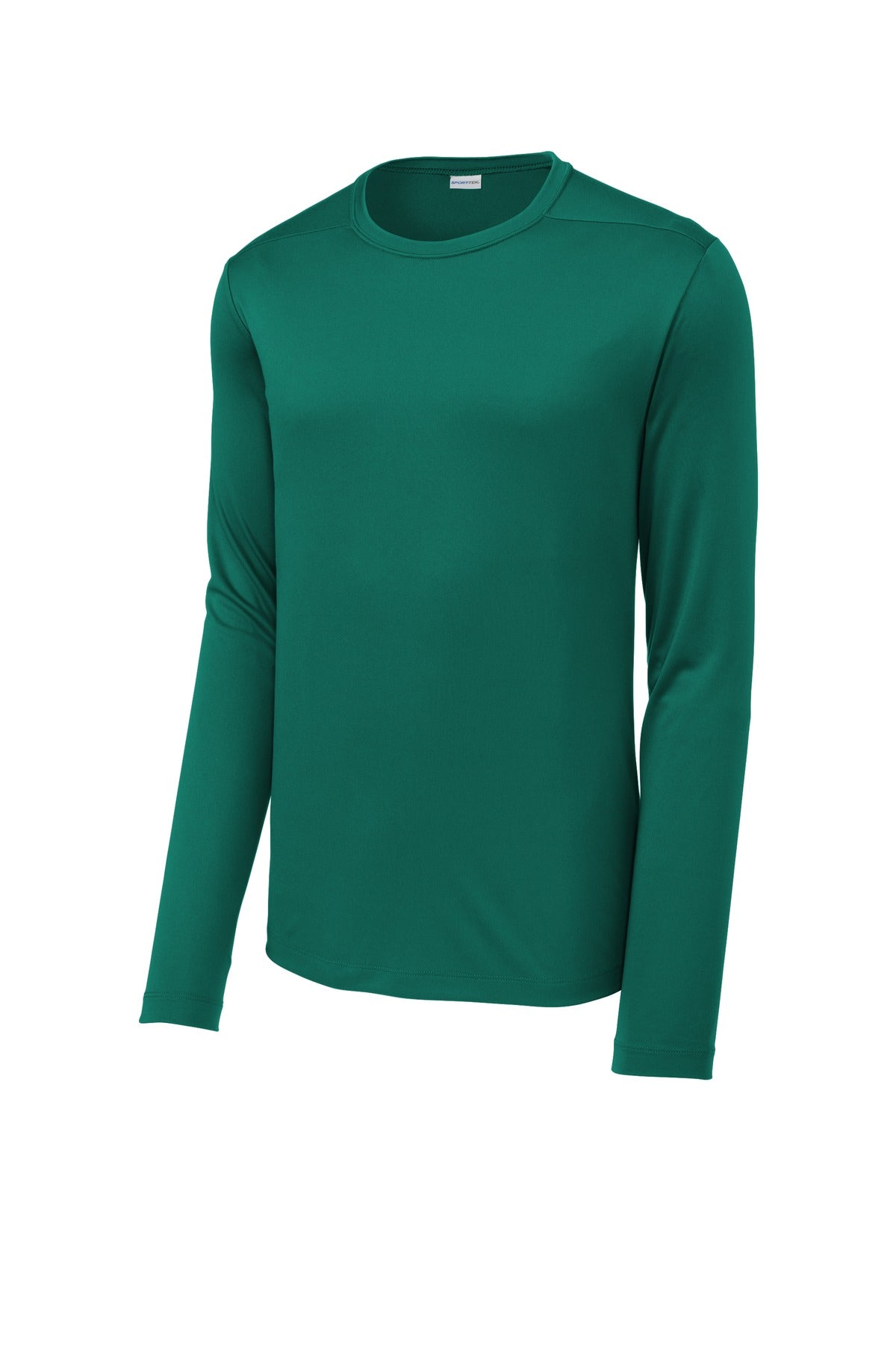 Front View of Marine Green Sport-Tek Posi-UV Pro Long Sleeve Tee. ST420LS