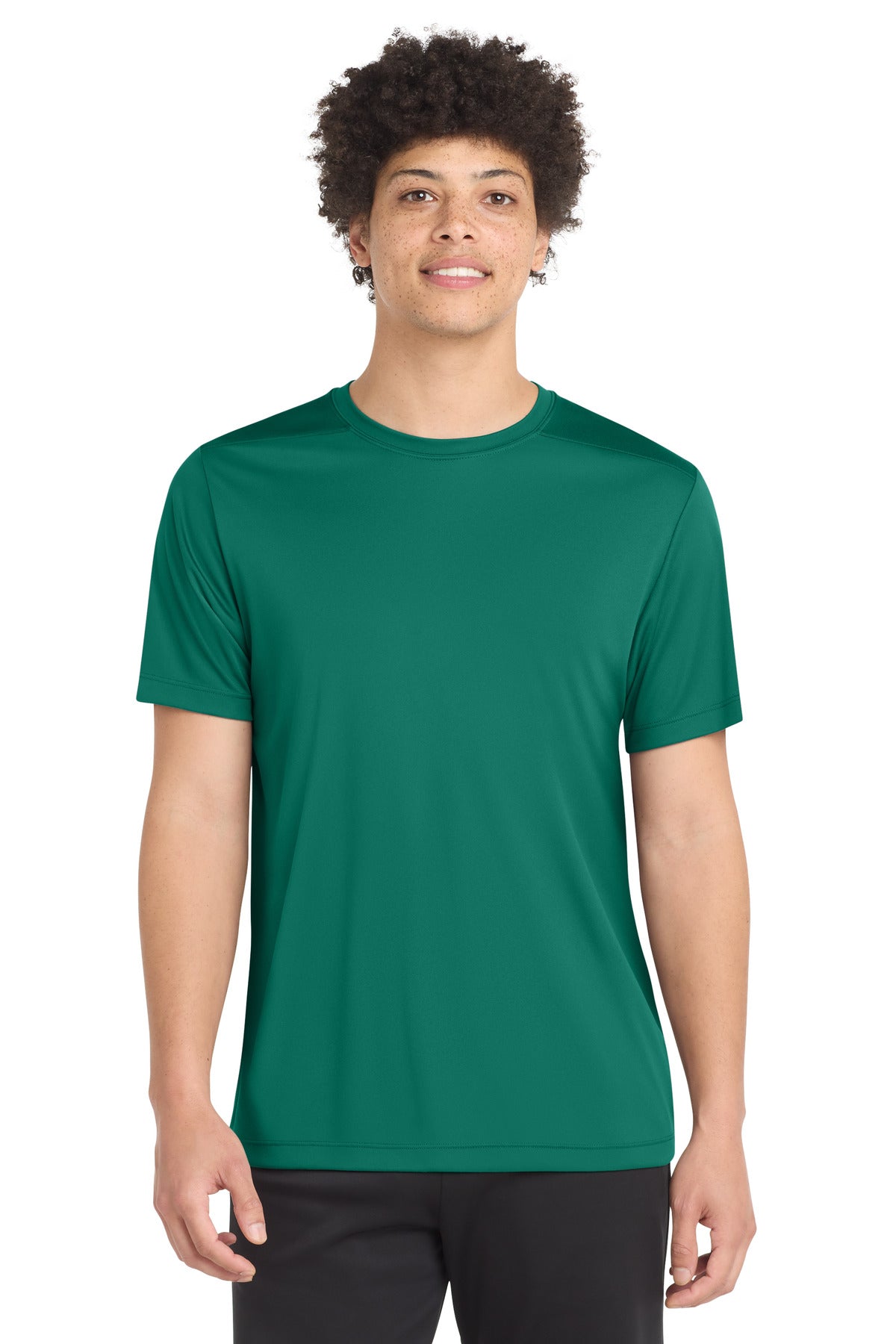 Front View of Marine Green Sport-Tek Posi-UV Pro Tee. ST420