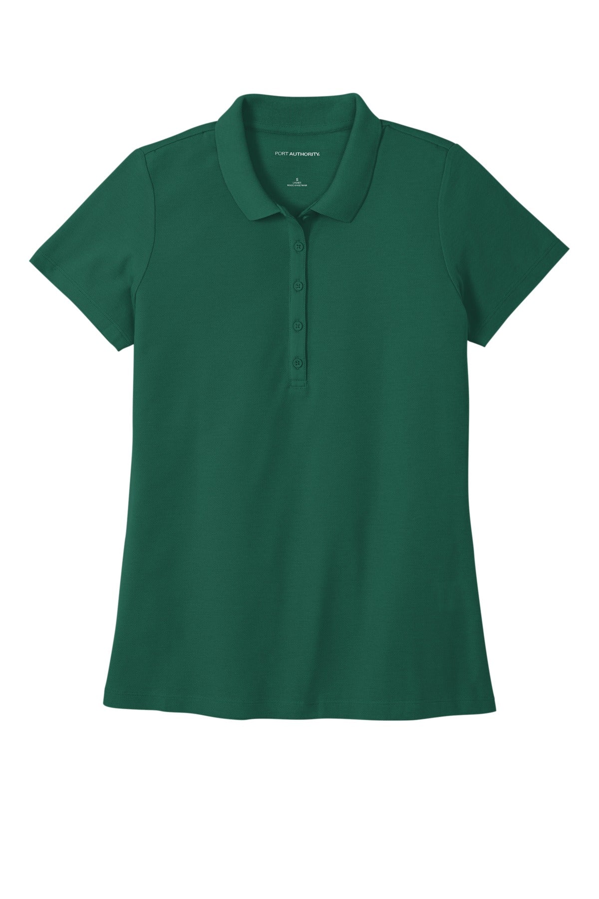 Front View of MarineGrn Port Authority Women's SuperPro React Polo. LK810