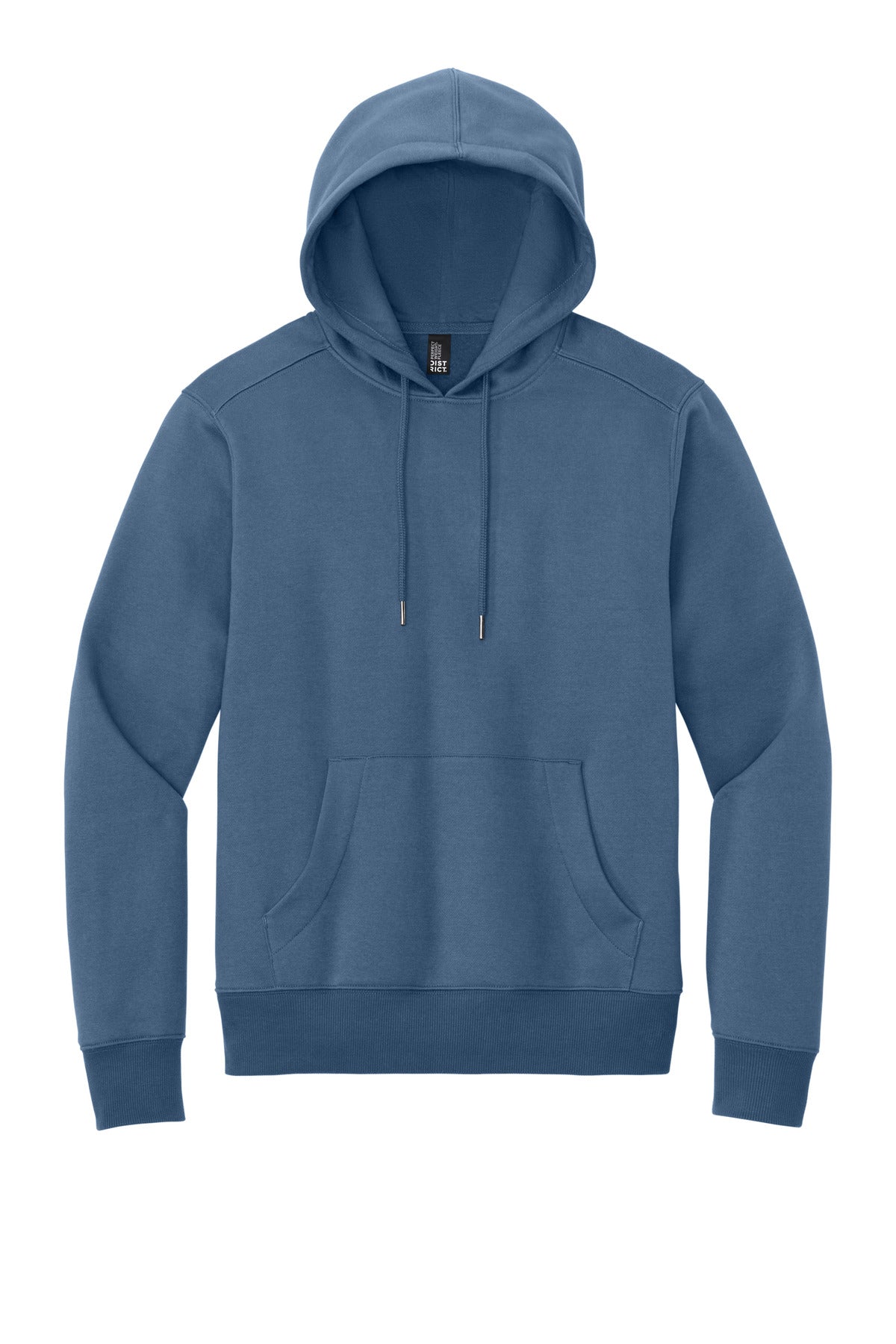 Front View of Maritime Blue District Perfect Weight Fleece Hoodie DT1101