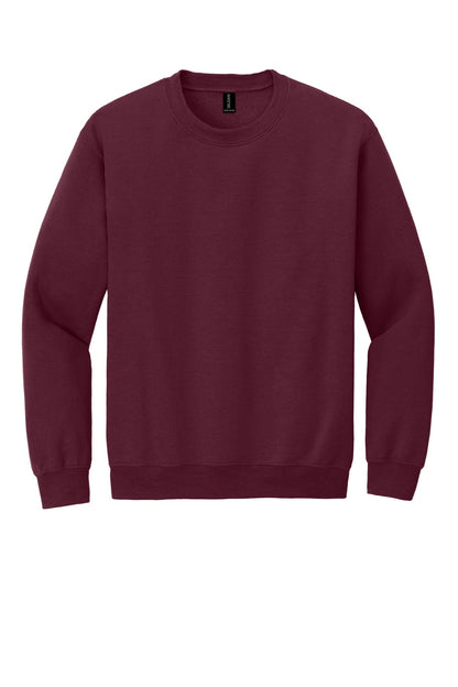 Front View of Maroon Gildan Heavy Blend Crewneck Sweatshirt. 18000