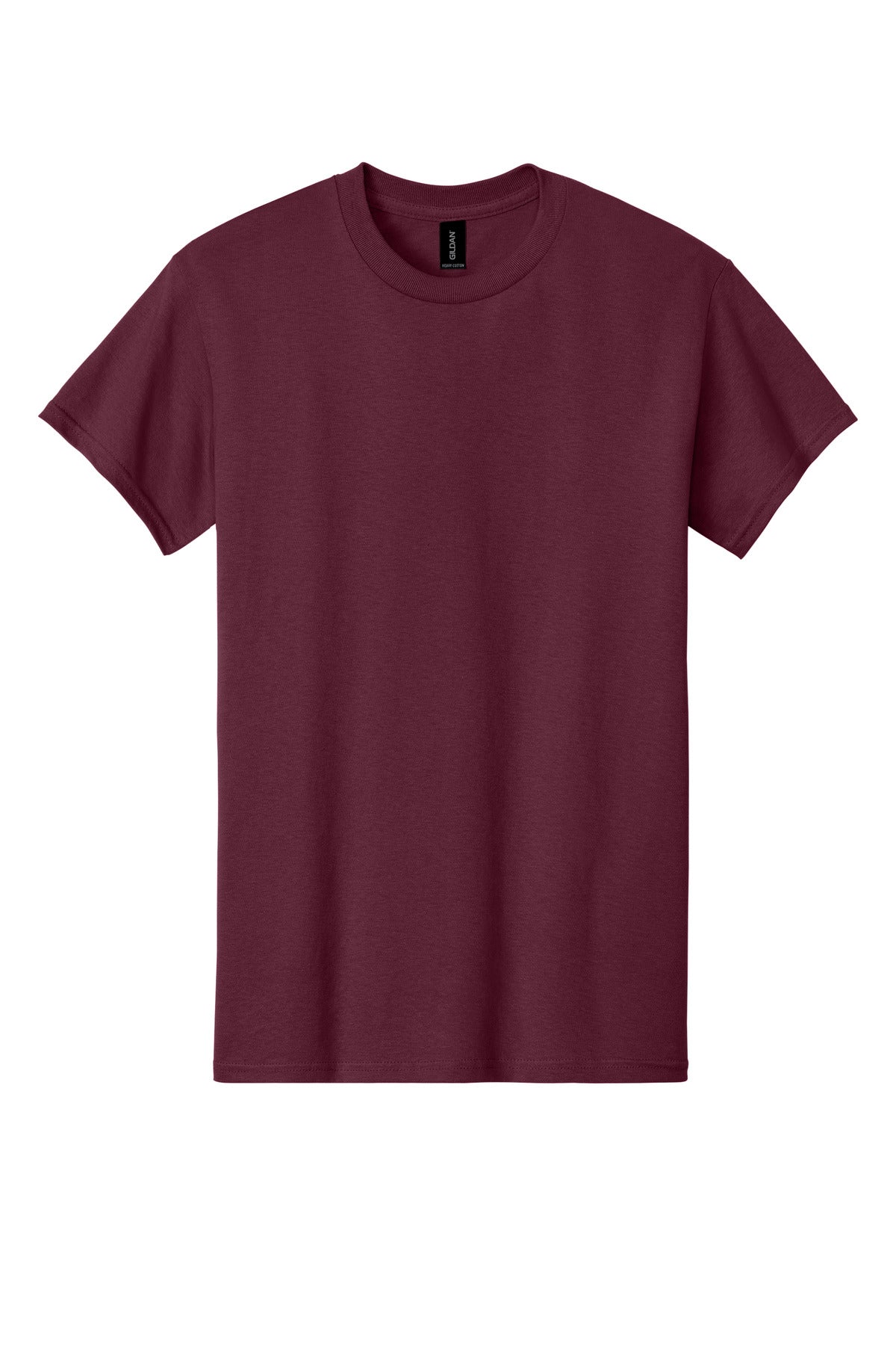 Front View of Maroon Gildan - Heavy Cotton 100% Cotton T-Shirt. 5000