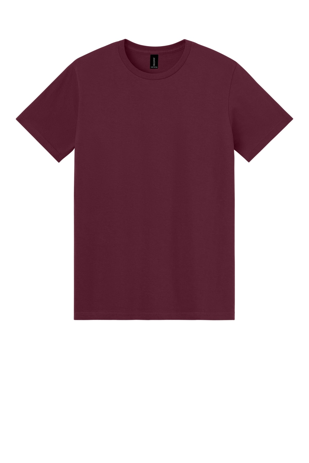 Front View of Maroon Gildan Light Cotton Tee 3000