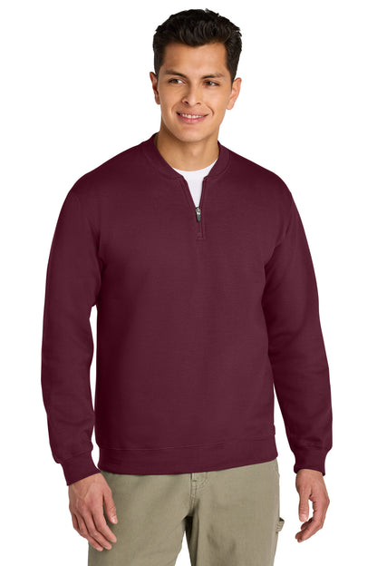 Front View of Maroon Gildan Softstyle Midweight Fleece 1/4-Zip SF008