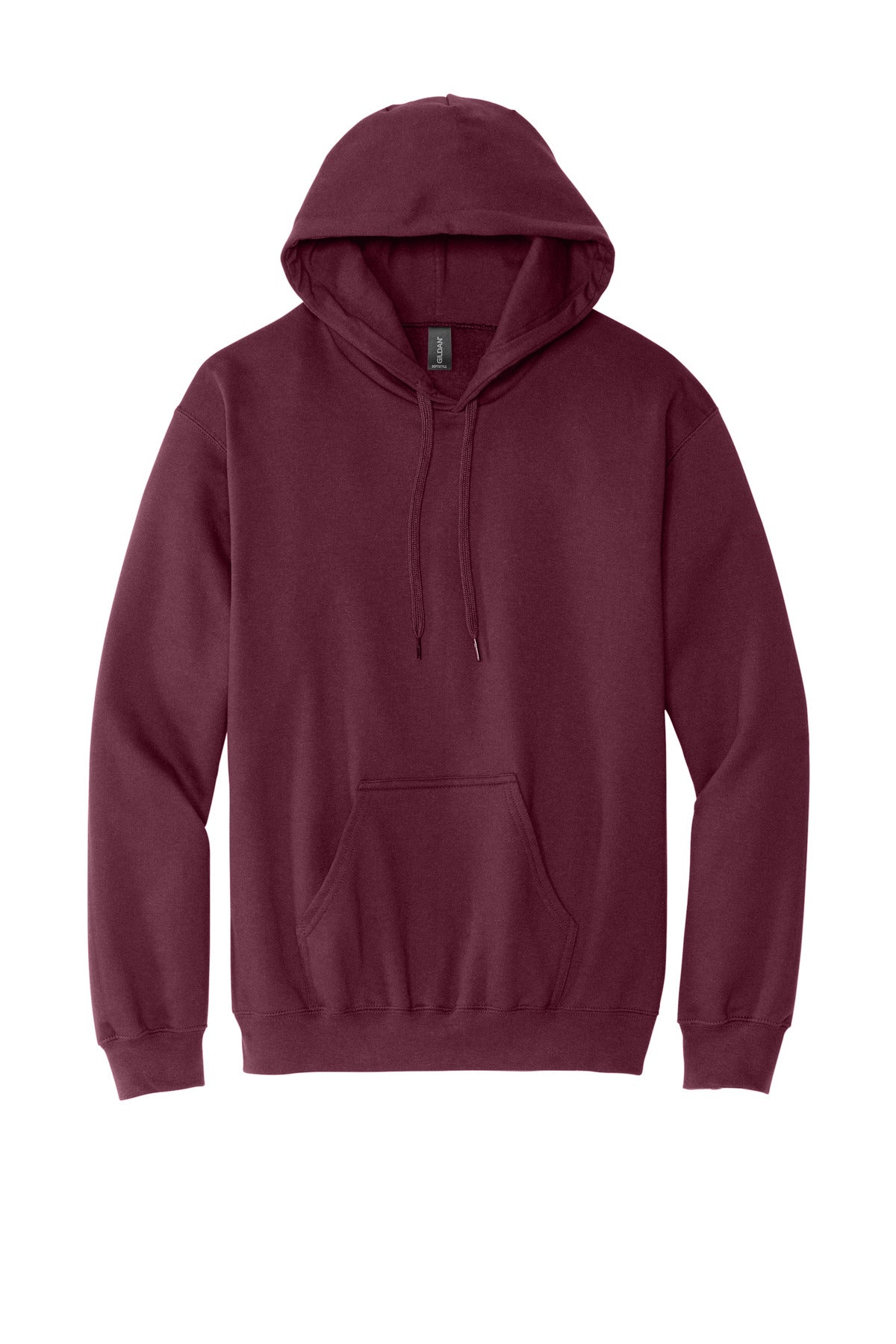 Front View of Maroon Gildan Softstyle Midweight Pullover Hooded Sweatshirt SF500
