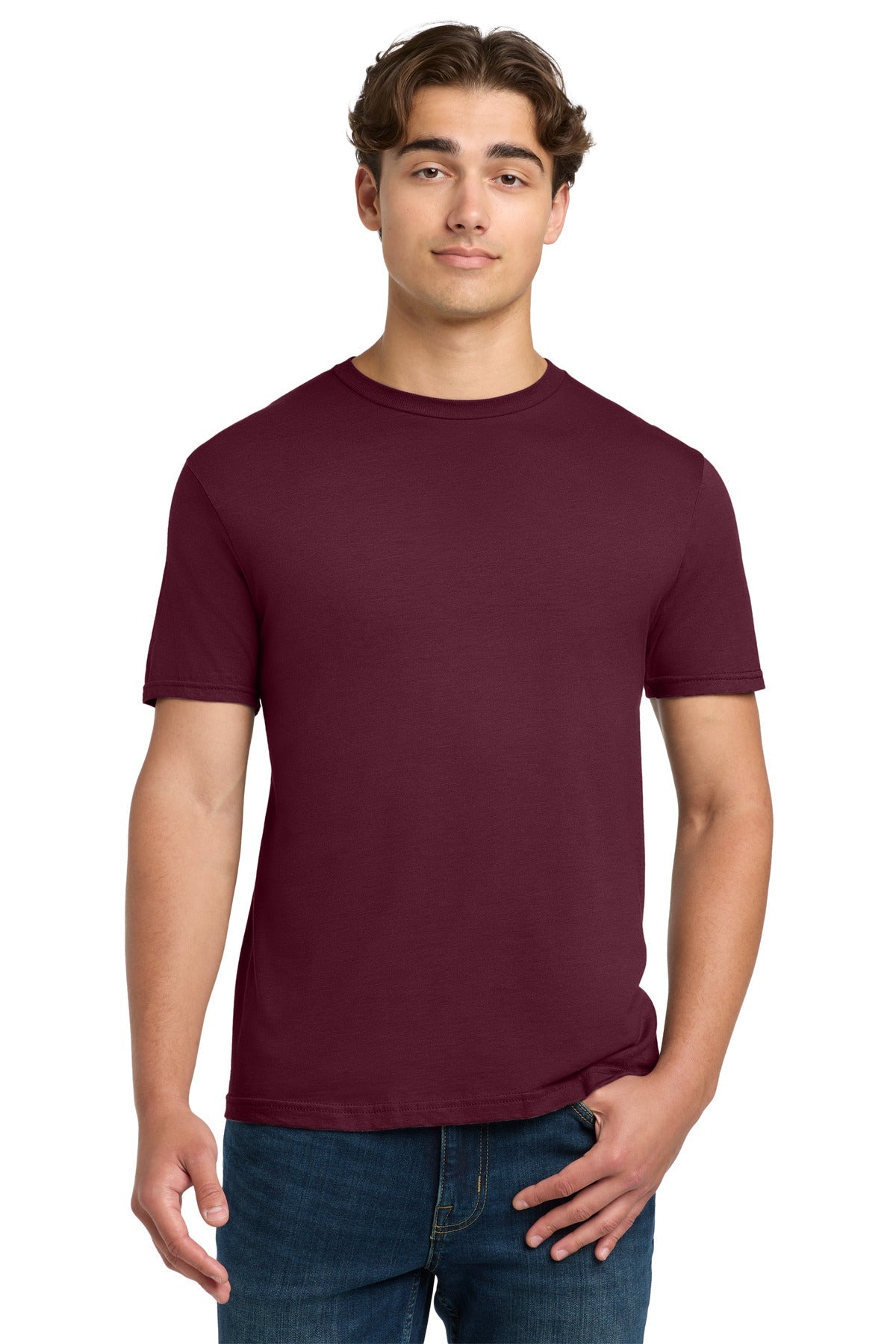 Front View of Maroon Gildan Softstyle T-Shirt. 64000