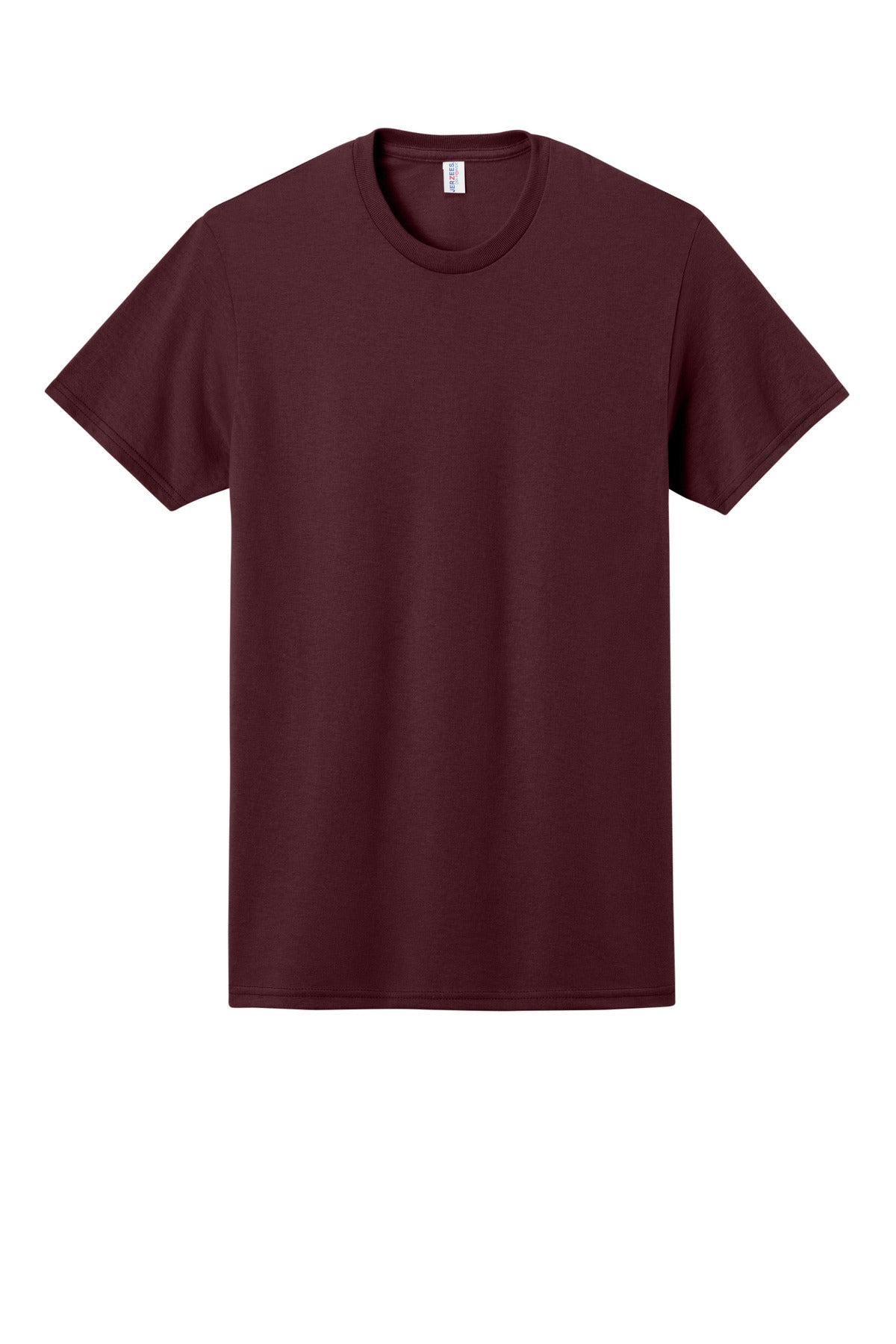 Front View of Maroon Jerzees - Dri-Power 50/50 Cotton/Poly T-Shirt. 29M