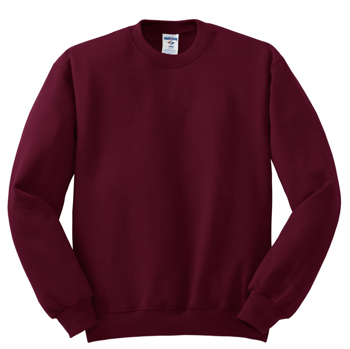Front View of Maroon Jerzees - NuBlend Crewneck Sweatshirt. 562M
