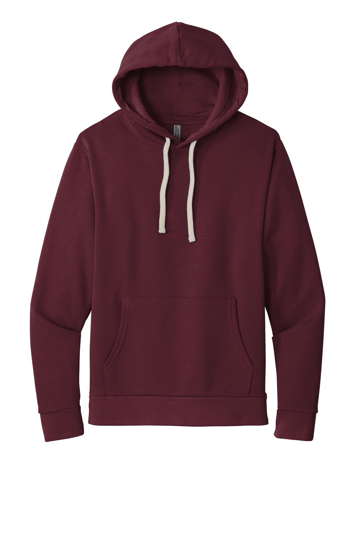 Front View of Maroon Next Level Apparel Adult Santa Barbara Pullover Hoodie. NL9303