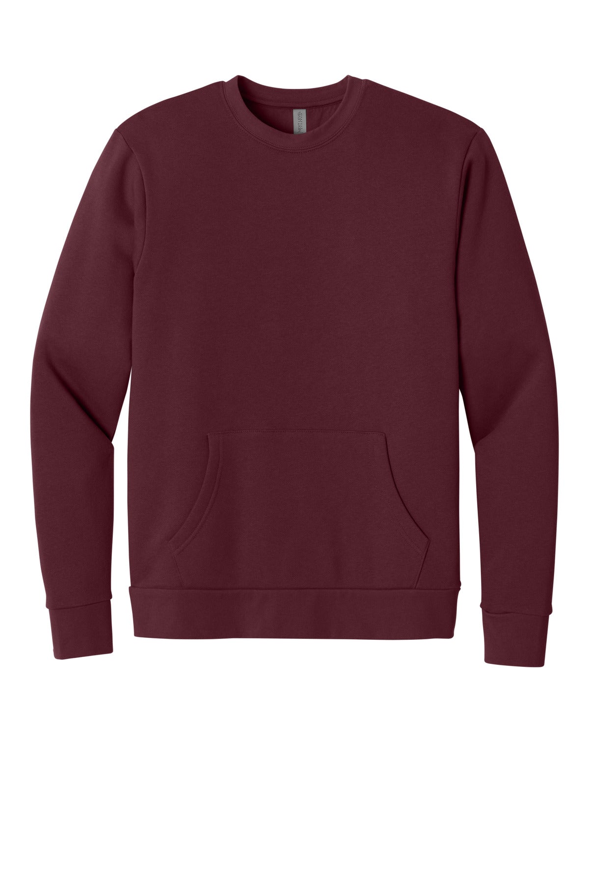 Front View of Maroon Next Level Apparel Santa Barbara Pocket Sweatshirt NL9001
