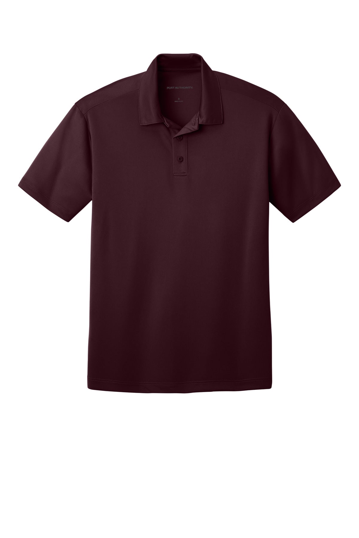 Front View of Maroon Port Authority Silk Touch Performance Polo. K540