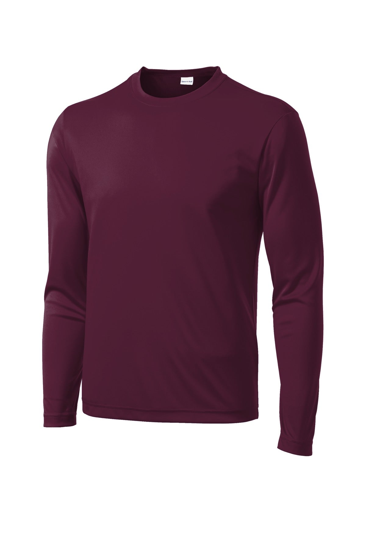Front View of Maroon Sport-Tek Long Sleeve PosiCharge Competitor Tee. ST350LS