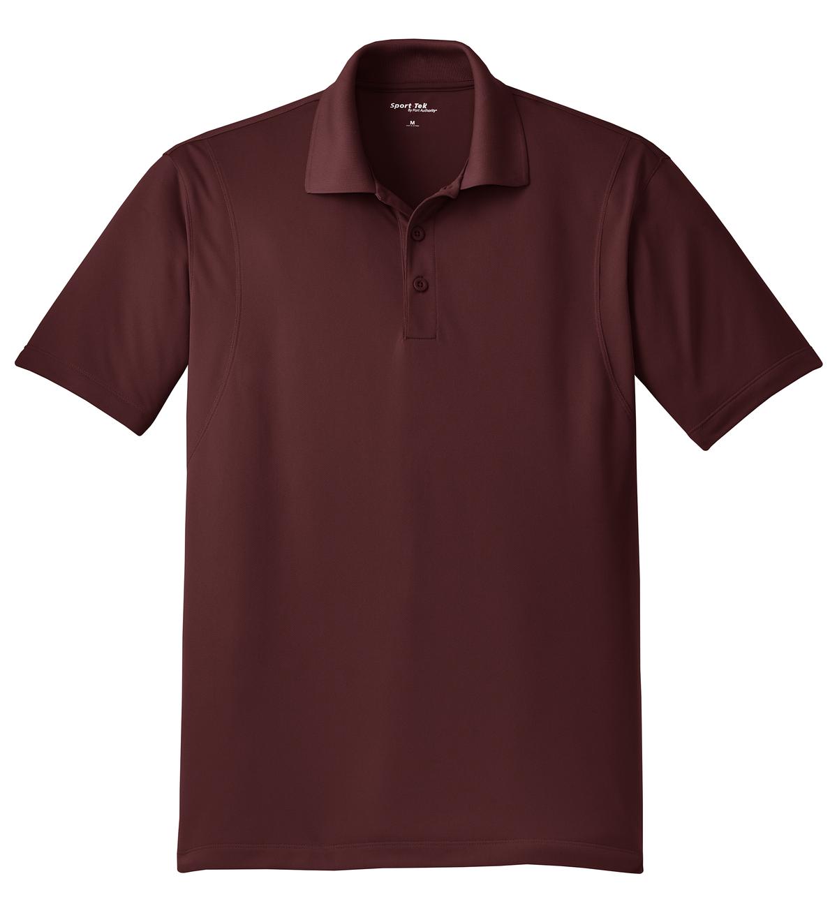 Front View of Maroon Sport-Tek Micropique Sport-Wick Polo. ST650