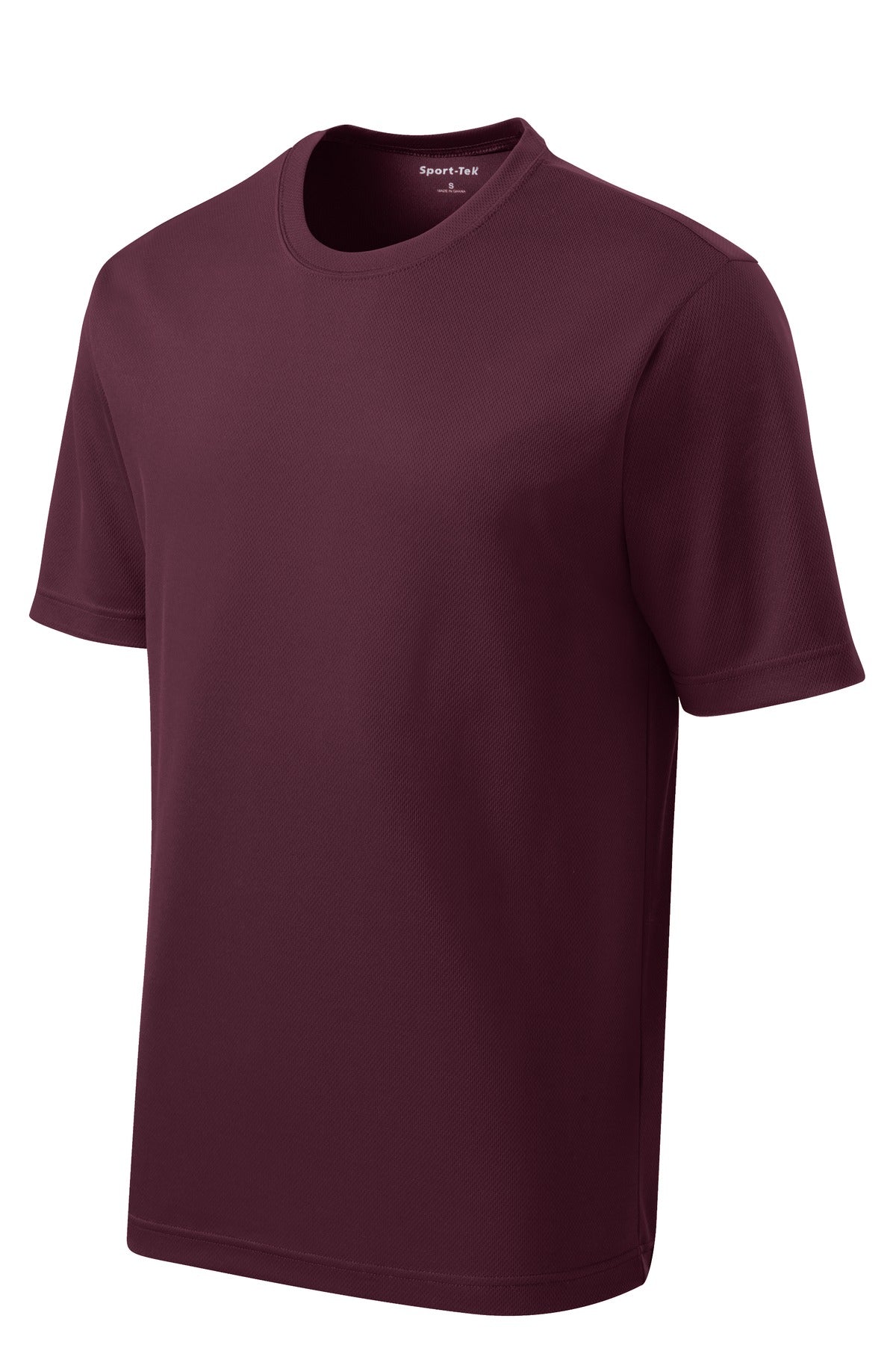 Front View of Maroon Sport-Tek PosiCharge RacerMesh Tee. ST340